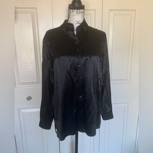 Rod’s Black Satin Embellished Cowgirl Shirt